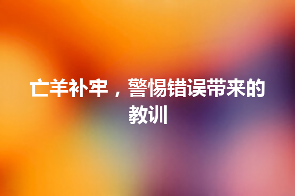 亡羊补牢，警惕错误带来的教训