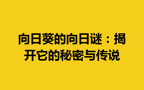 向日葵的向日谜：揭开它的秘密与传说