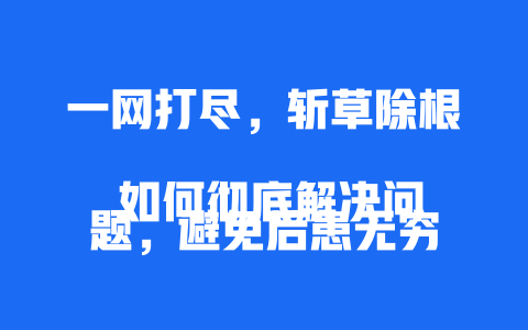 一网打尽，斩草除根
 如何彻底解决问题，避免后患无穷