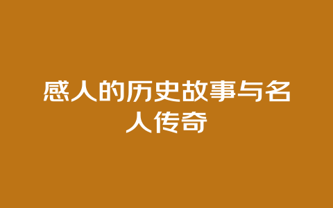 感人的历史故事与名人传奇