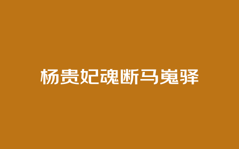 杨贵妃魂断马嵬驿