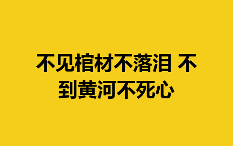 不见棺材不落泪 不到黄河不死心